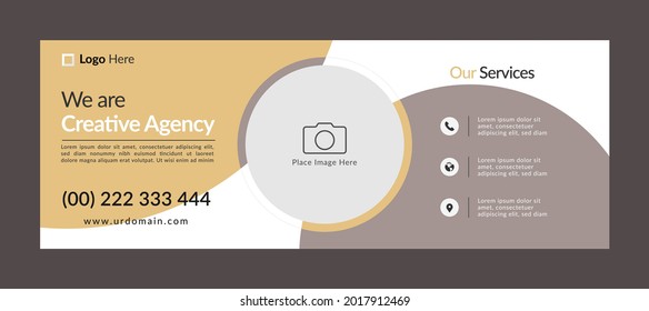 Sale facebook cover page timeline web ad banner template with photo place | horizontal layout concept