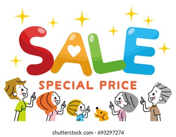 "SALE" and family.