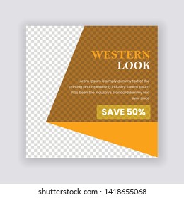 Sale & Fashion concept Social Media banner Template. Anyone can use This Design Easily. Promotional web banner for social media. Elegant sale and discount promo - Vector. - Vector