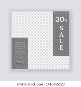 Sale & Fashion concept Social Media banner Template. Anyone can use This Design Easily. Promotional web banner for social media. Elegant sale and discount promo - Vector. - Vector