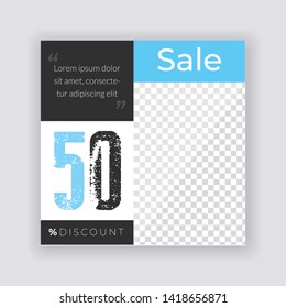 Sale & Fashion concept Social Media banner Template. Anyone can use This Design Easily. Promotional web banner for social media. Elegant sale and discount promo - Vector. - Vector
