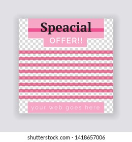 Sale & Fashion concept Social Media banner Template. Anyone can use This Design Easily. Promotional web banner for social media. Elegant sale and discount promo - Vector. - Vector