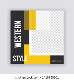 Sale & Fashion concept Social Media banner Template. Promotional web banner for social media. Vector 