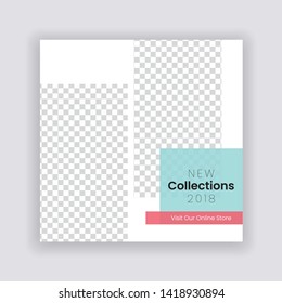 Sale & Fashion concept Social Media banner Template. Promotional web banner for social media. Vector 