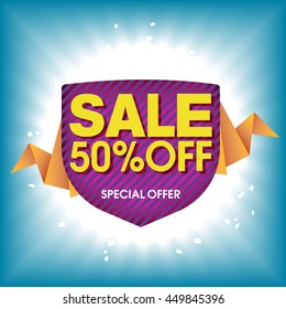 Sale, Fifty Percent Off, Special Offer - Banner and Poster Design
