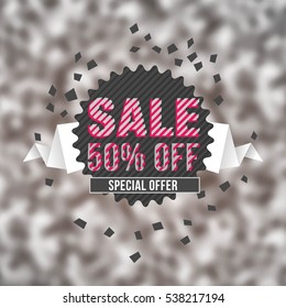 Sale, Fifty Percent Off, Special Offer - Banner and Poster Design Template