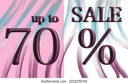 Sale final up to 70 off sign over art brush acrylic stroke paint abstract texture background poster vector illustration. Perfect watercolor design for a shop and sale banners.