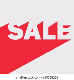 Sale with flat shadow, banner design, vector
