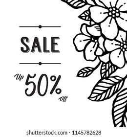 sale floral banner for seasonal design vector illustration
