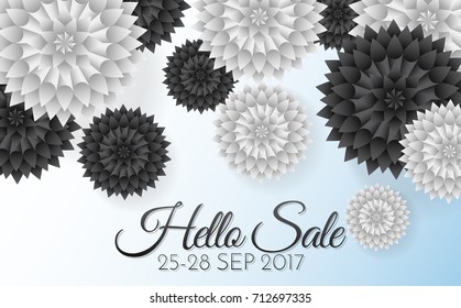Sale Flowers Vector background for banner, poster, flyer