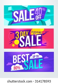 Diseño del volante de venta. Banderas de venta de vectores