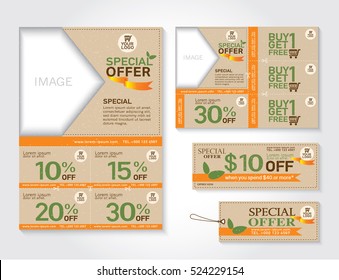 Sale flyer, promotions coupon or banner design with best discount offers, Template background size A4, A5, Vector EPS10.