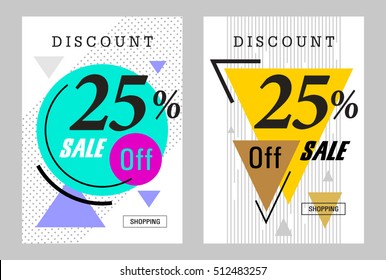 Sale Flyer set banner poster brochure discount template for shopping