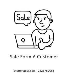 Venta Forma Un Cliente Vector Icono De Estilo De Contorno. Archivo Eps 10