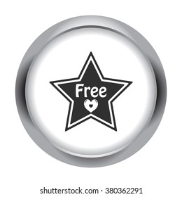 Sale free star heart simple icon on  round background