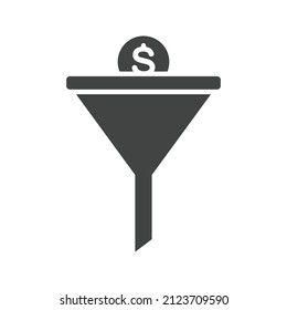Imagen vectorial del icono del embudo de venta. También se puede usar para Fitness físico. Adecuado para aplicaciones móviles, aplicaciones web y medios impresos.