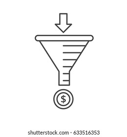 Sale Funnel Vector Line Icon. Internet Marketing Strategy Concept.