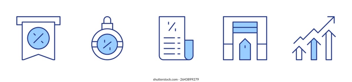 sale, garage, sales, bill. Sales Icon vector illustration. Line Duotone style. Editable stroke.