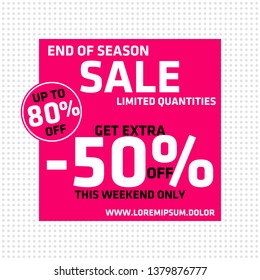 Sale Geometric Banner Template Background. Colorful Poster for Discount. Vector Illustration