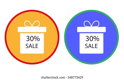 Sale gift box tag icons. Discount special offer symbols.