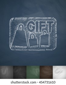 sale gift card icon. Hand drawn vector illustration
