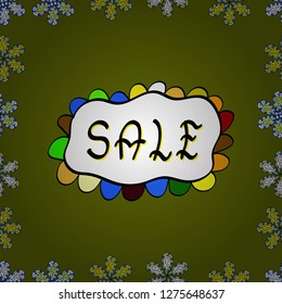 Sale, give away banner, retail vector tag. Seamless pattern. Cute sticker illustration. Vector. Marketing label. Grunge pained background, frame border. White, green and yellow friday sale label.