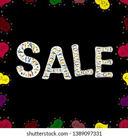 Sale, give away banner, retail vector tag. Vector. Marketing campaign sale advert label. Red, white and black friday sale label. Cute sticker. Seamless pattern. Grunge pained background, frame border.