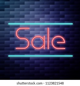 Sale glowing neon sign