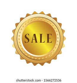 Sale gold stamp with white background