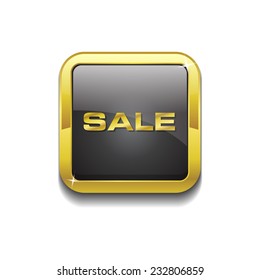 Sale Gold Vector Icon Button