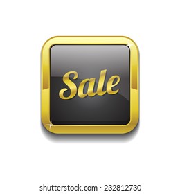 Sale Gold Vector Icon Button