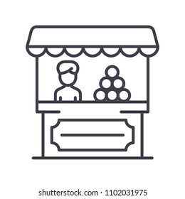 Sale of goods black icon concept. Sale of goods flat  vector symbol, sign, illustration.
