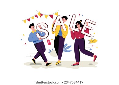 Sale Of Goods  Discount - Flat Vector