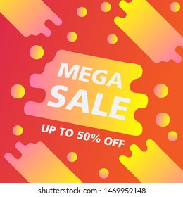 Sale Gradient Banner Up to 50% Off For Retail, Market, Supermarket and Social Media. Banner and Poster design template.