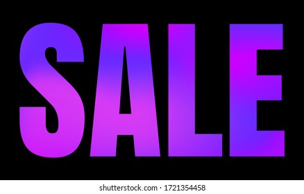 Sale Gradient Bold Type Banner Vector Illustration