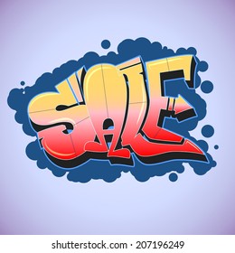 Sale, graffiti style for your business. Vector, urban art