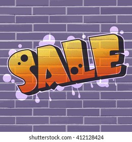 Sale, graffiti style for your business. Vector, urban art