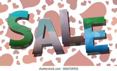 Sale. Great color inscription. Graphic design, colorful abstract background. Vector illustration.