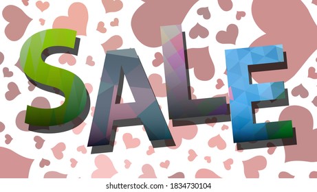 Sale. Great color inscription. Graphic design, colorful abstract background. Vector illustration.