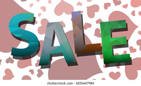 Sale. Great color inscription. Graphic design, colorful abstract background. Vector illustration.