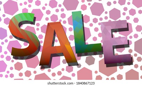 Sale. Great color inscription. Graphic design, colorful abstract background. Vector illustration.