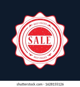 Sale grunge retro red isolated stamp.