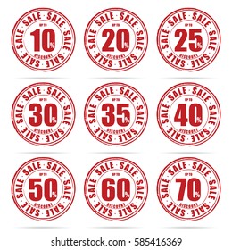 sale grunge rubber in red color art illustration