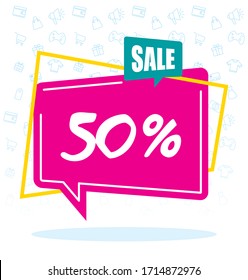 sale half price commercial banner poster vector illustration design