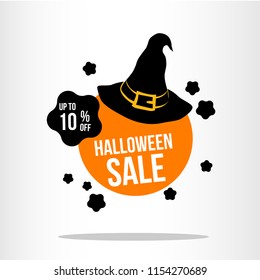 sale of halloween illustrations. autumn celebration. witch hat element. modern design.