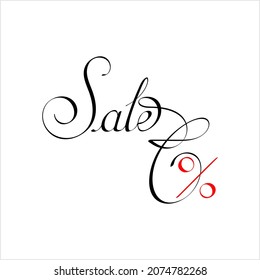 Sale Hand Drawn Pen Ink Style, Sale Word Handwritten, Promotion, Season, Festival, Offer Vector Art Illustration