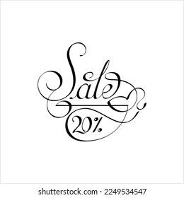 Sale Hand Drawn Pen Ink Style, Sale Word Handwritten, Promotion, Season, Festival, Offer Vector Art Illustration