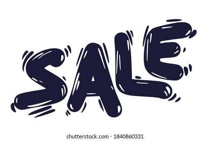 Venta de texto dibujado a mano. Palabra de pincel estilizada vectorial.