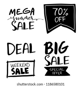 Sale. Hand drawn word tag