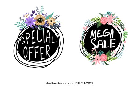 Sale. Hand drawn word tag